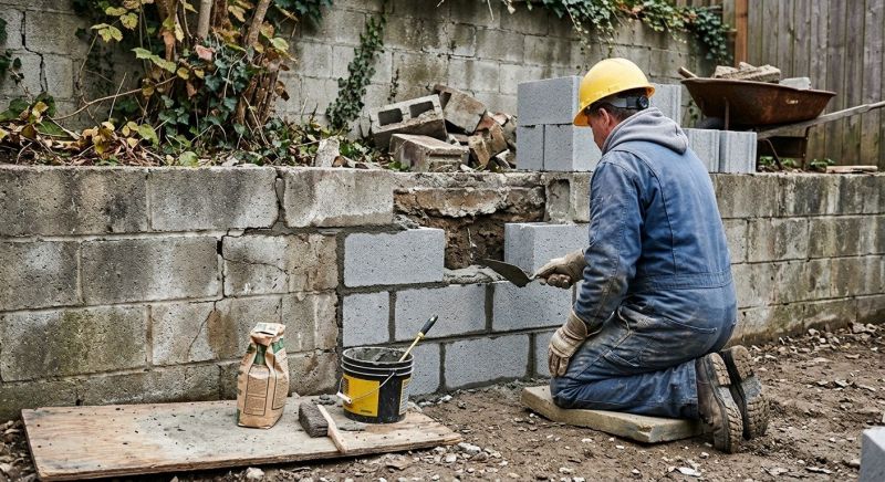 Cinder Block Wall Repair in Novato, CA