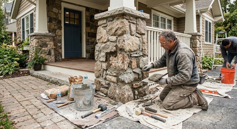 Stone Column Repair in Napa, CA